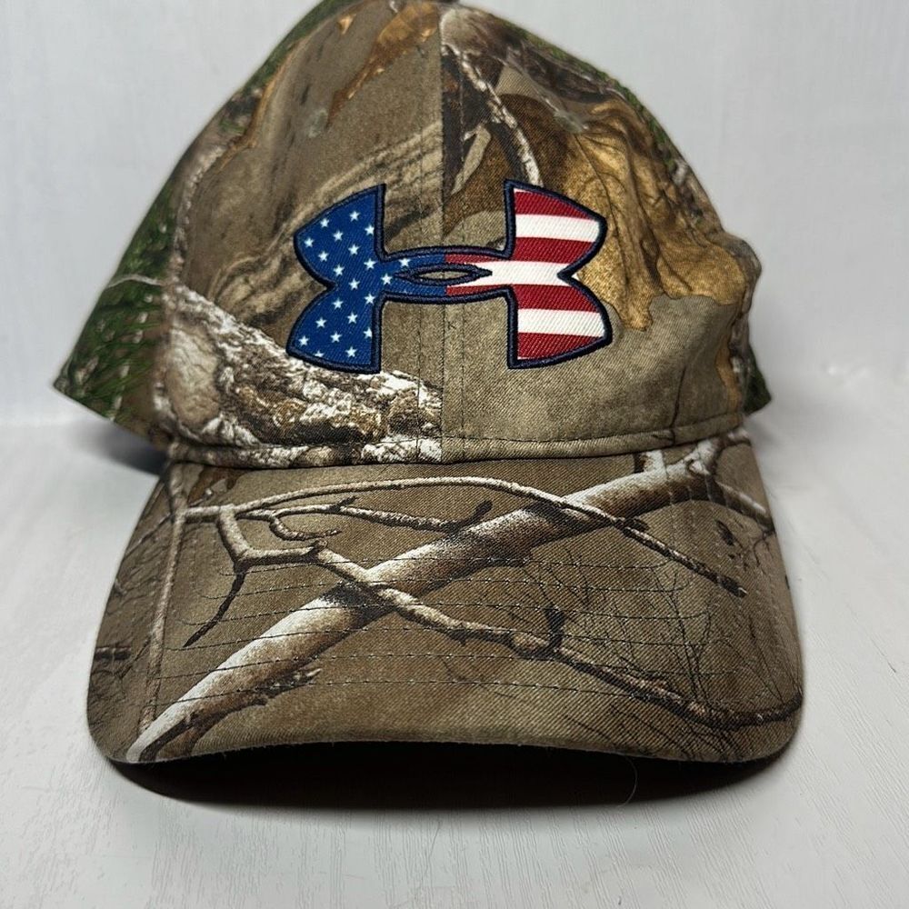 Under Armour Snapback Hat Men’s OSFA Camo Embroidered USA Flag Logo